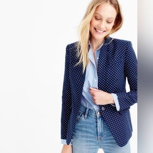 J. Crew Navy Polka Dot Blazer